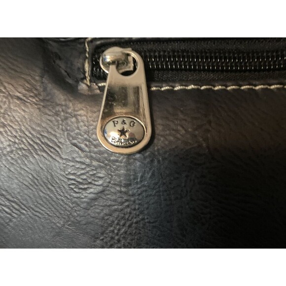 P & G Collections Western Style Brown Leather Purse w/Metal & Faux Diamond Studs - Picture 6 of 10